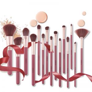 15 Piece Pink Makeup Brush Set