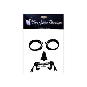 Skeleton Face and Neck Bone Halloween Stickers