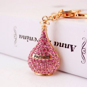 Diamond Perfume Bottle Key Chain