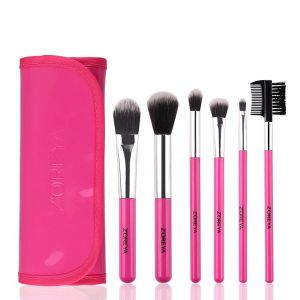 6 Plastic Handle Makeup Brush Set