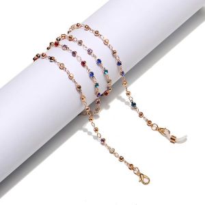Fashion Colorful Rhinestone Handmade Glasses Chain jewelry