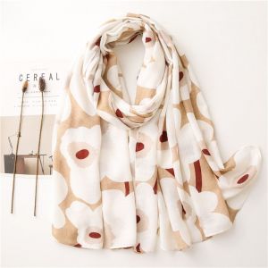 White Flowers Wild Dual-use Thin Room Cotton And Linen Scarf