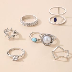 Seven-piece Pearl Gem Ring