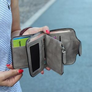 Side Buckle Multi-card Short Wallet