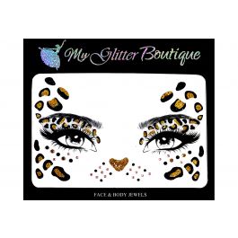 Leopard print face gems sale