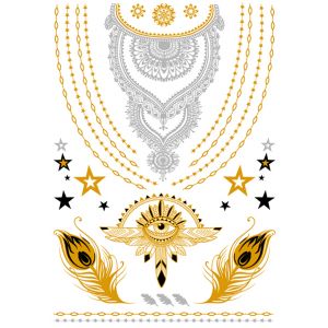 Silver Necklace Metallic Tattoo