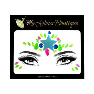 Glow In the Dark Mermaid star Face Jewels