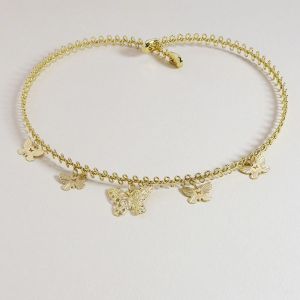 Gold Butterfly Metal Clavicle Necklace Choker 