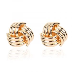 Gold Geometric Spiral Earrings