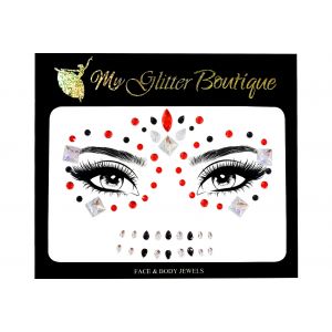 Red & Black Skull Face Jewels