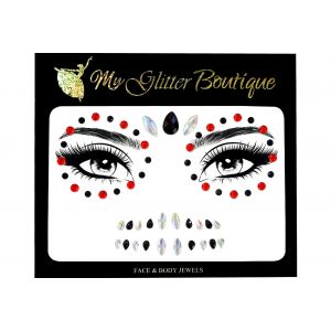 Skeleton Face Gems Halloween Stickers
