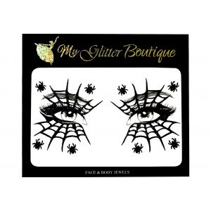 Black Spider Web Halloween Face Stickers