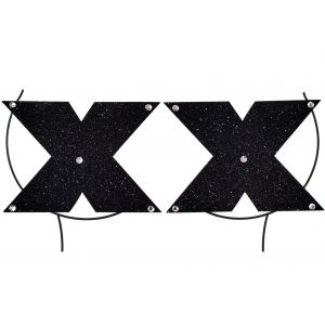 Black Cross Glitter Pasties 