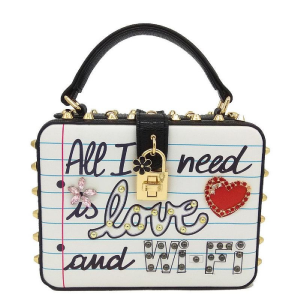 All I Need Is Love and Wi-Fi slogan multi-coloured bag 