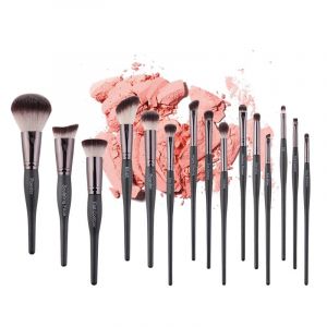 15 Piece Grey Makeup Brushes Set