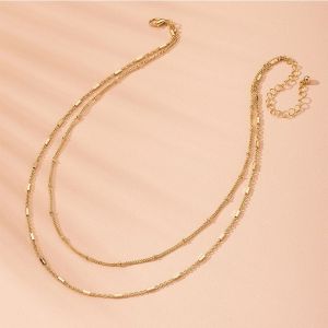 Double Layer Simple Necklace Clavicle Chain Sweater Chain