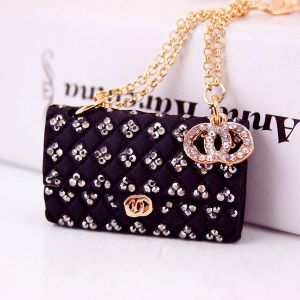 Black Creative Crystal Diamond Ladies Chain Bag Shape Key Chain