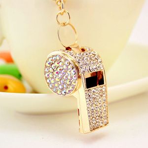 Diamond-studded Whistle Keychain