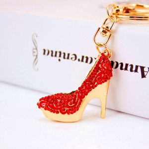  High Heels Diamond-studded Car Keychain