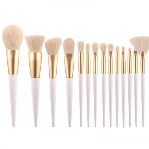 14 Pieces New Makeup Brushes Wood Grain Pointed Tail