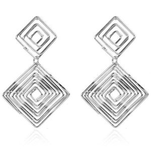 Silver Square Earrings Wholesale