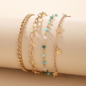 Geometric Anklet Set