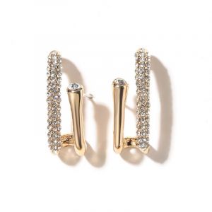 Micro-inlaid Small Circle U-shaped Earrings 