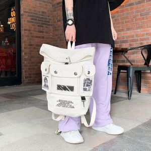 Hip-hop Multi-pocket Large-capacity Fashion Canvas Backpack
