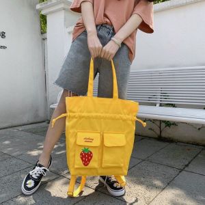 Strawberry Fruit Drawstring Shoulder Bag Yellow