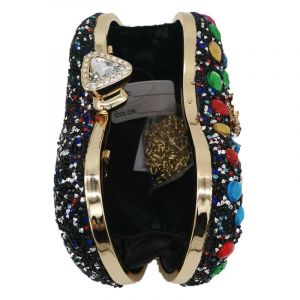 Pink Heart Shaped Jewel Encrusted Banquet Bag