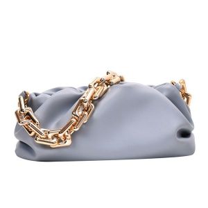 Pastel Blue Shoulder Bag with Gold Chain