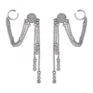 New Fringe Long Simple Diamond Earrings