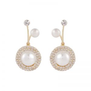 Diamonds Pearl Fashion Twisted Simple Earrings