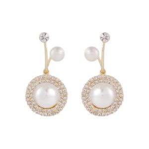Diamonds Pearl Fashion Twisted Simple Earrings