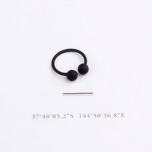 Black Double Balled Ring