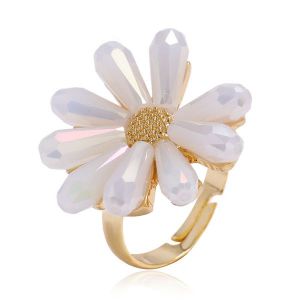 Daisy Flower Crystal Ring