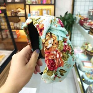 Broad-edged Printed Linen Knotted Headband