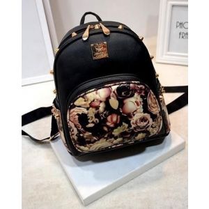 Tide Bag Casual Explosion Backpack Black Rose