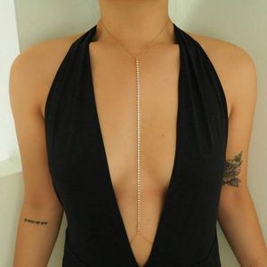 Simple diamond-studded body chain 