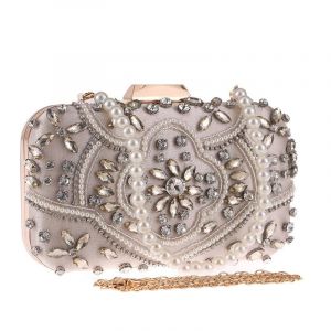 Handmade Beaded Evening Bag Apricot