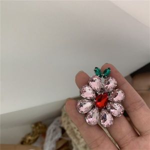 Pink Large Color Crystal Ring