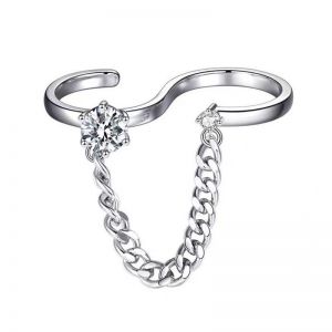 S-shaped Flashing Diamond Ring