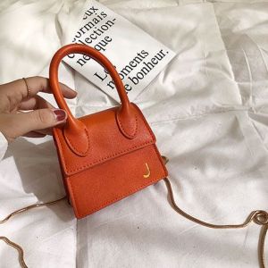 Single-handed Texture Shoulder Bag - ORANGE