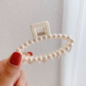 NEW PEARL BACK HEAD HAIR CLIP - HOLLOW OVALE 