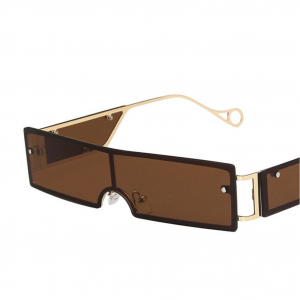 Brown Rivet Personality Metal Retro Sunglasses