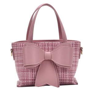Pink Bow Handbag with Gold Chain
