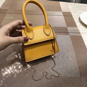 Single-handed Texture Shoulder Bag- YELLOW