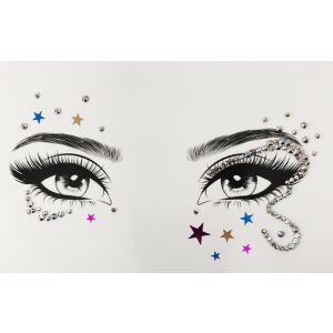 Iridescent Rose Face gems Stickers