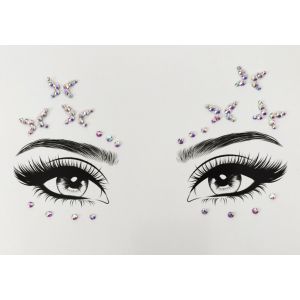 Iridescent Butterflies Face & Body Gems Stickers