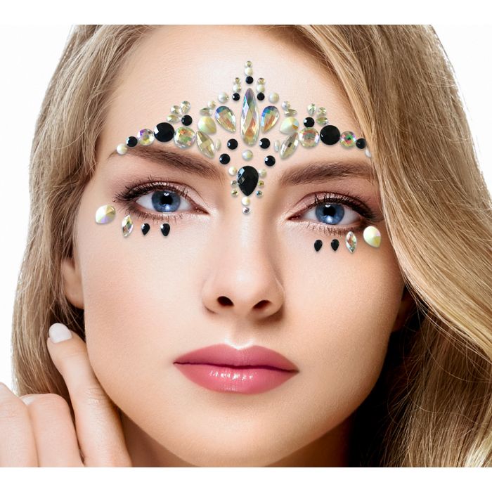 Black Iridescent Face Jewels My Glitter Boutique